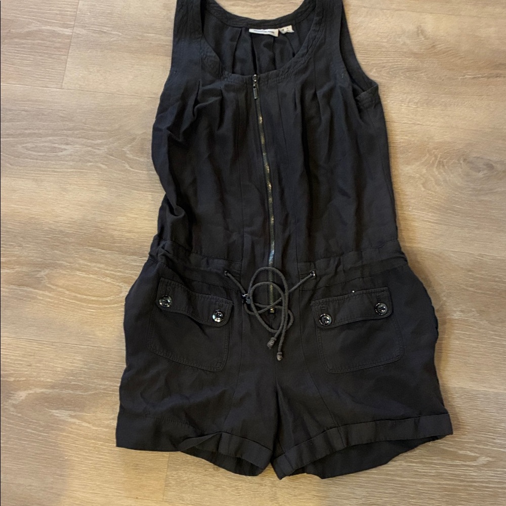 DKNY Green/grey Sleeveless Shorts Romper Zipped  Draw String Worn  once Size S